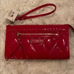 Coach Red Patent Wristlet